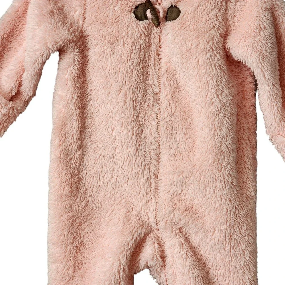 Carter's Baby 9M Clothing Outfit Girls Hooded Sherpa Bunting Pink Bear - Picture 7 of 14